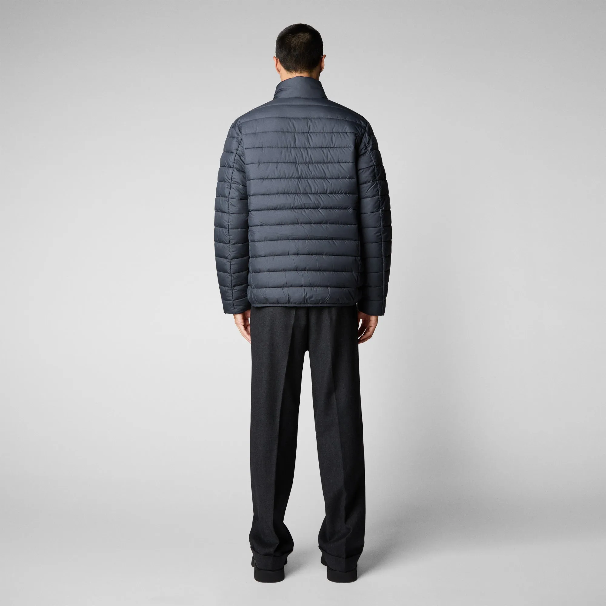 Men's Erion Puffer Jacket in Grey Black