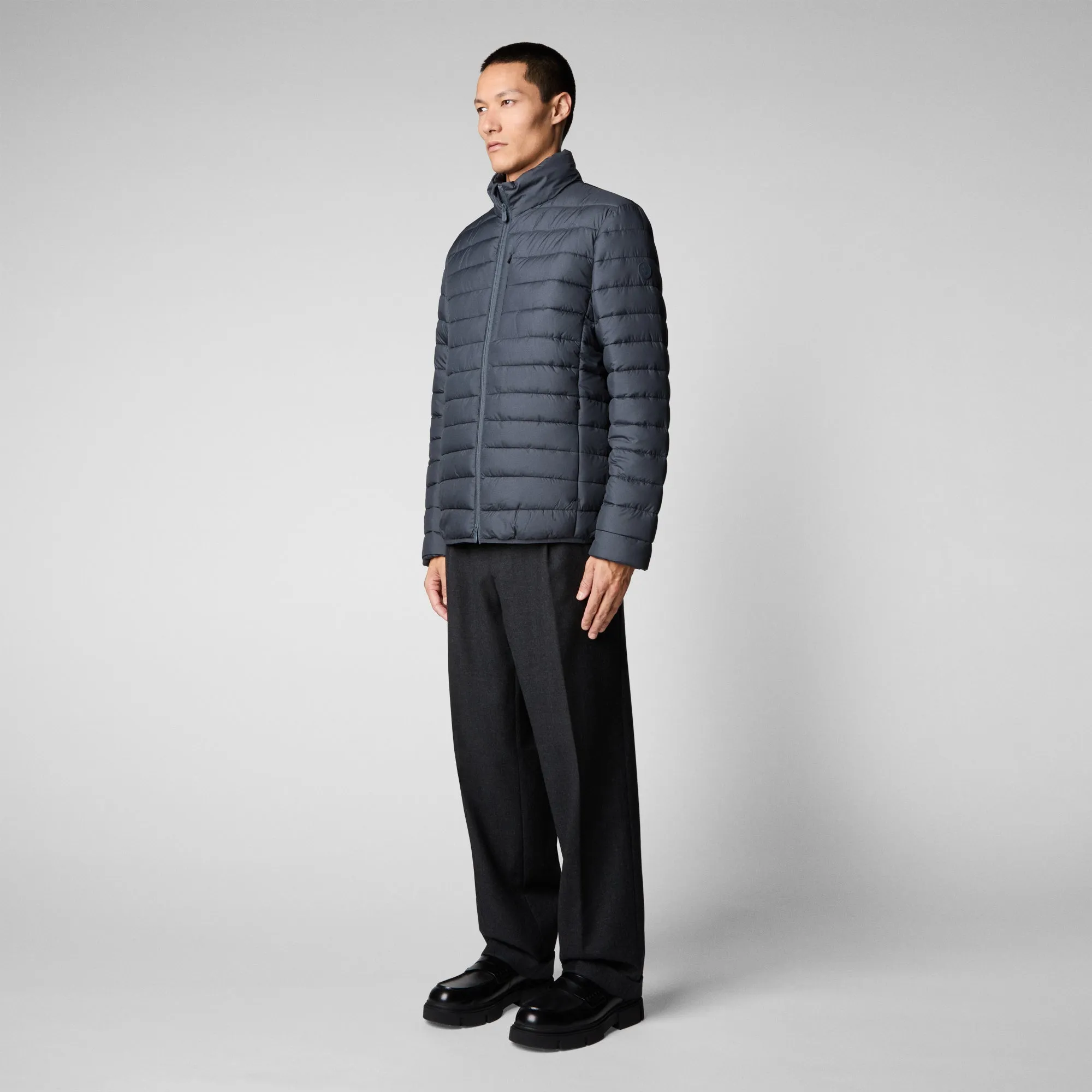 Men's Erion Puffer Jacket in Grey Black