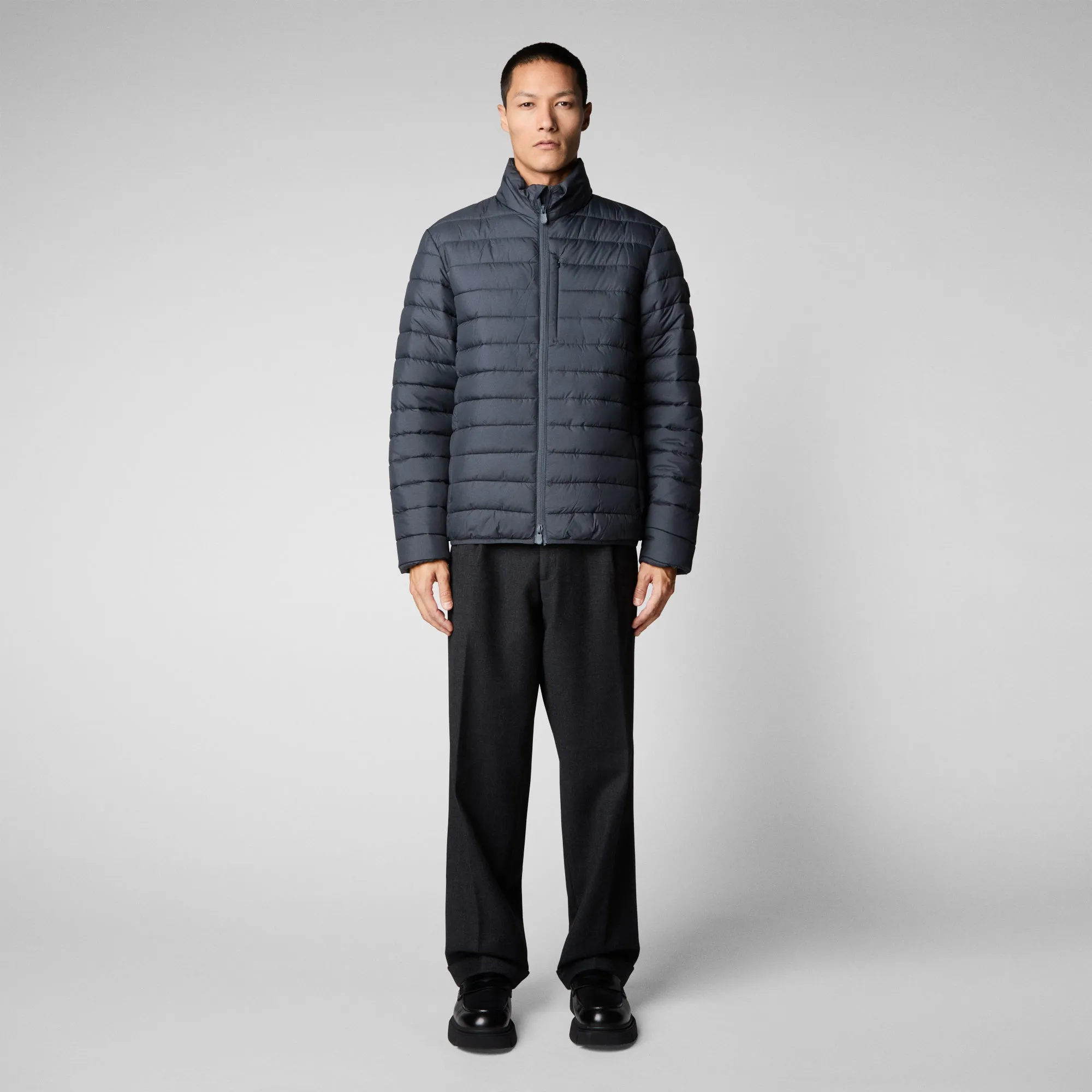 Men's Erion Puffer Jacket in Grey Black