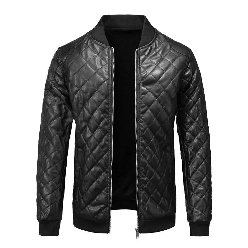 Men's Fit Biker Pu Leather Jacket 42701664YM