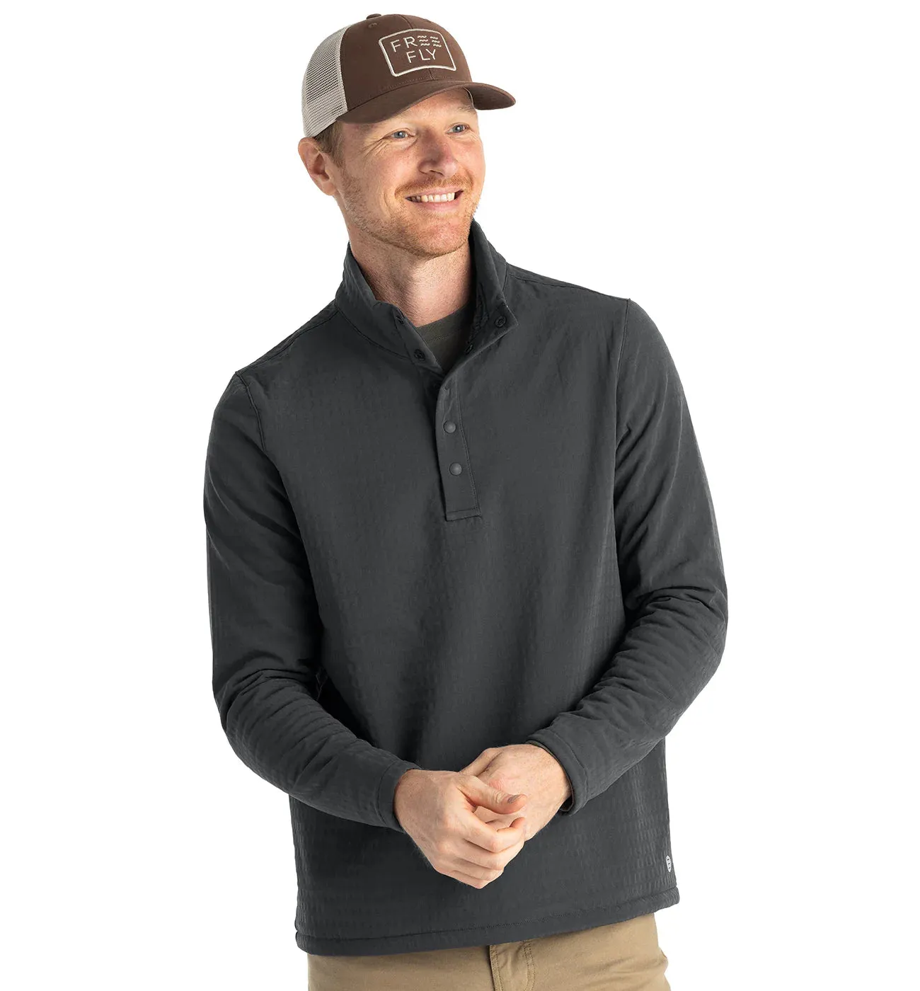 Men's Gridback Fleece Snap Pullover