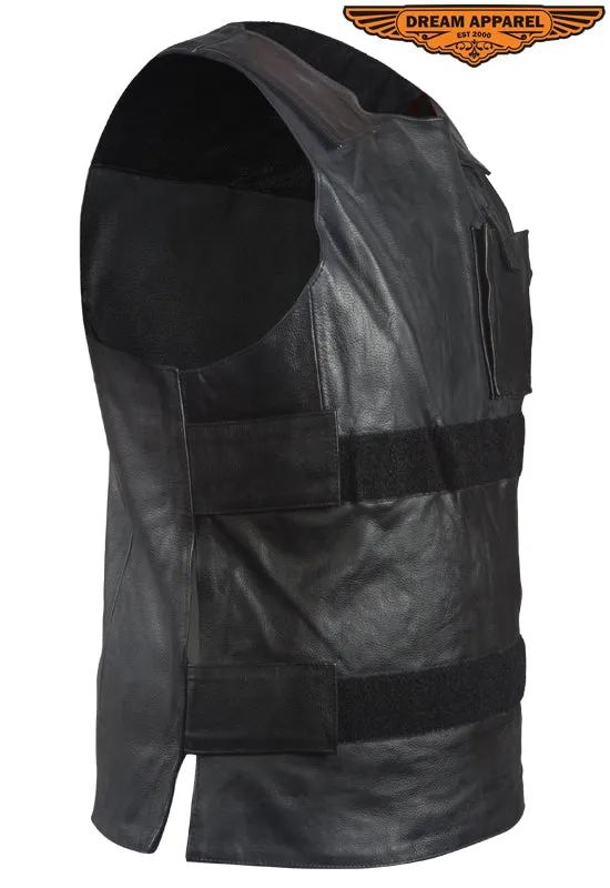 Mens Leather Bullet Replica Vest