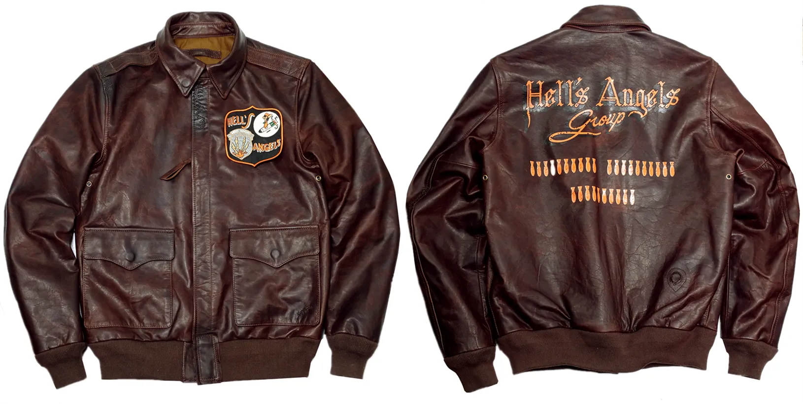 Men's Printed Type A2 Flying Leather Jacket