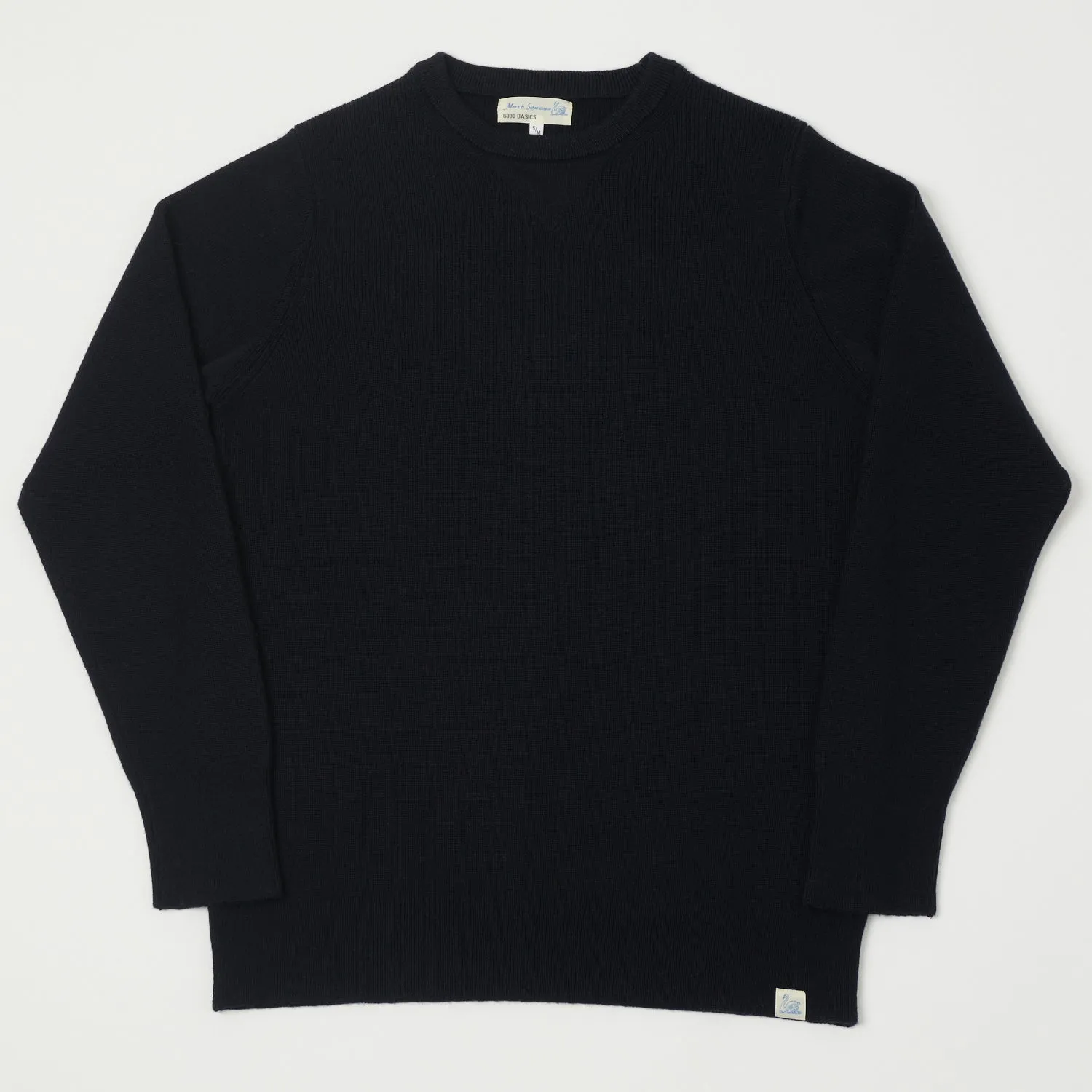 Merz b. Schwanen MWCC01 Ribbed Merino Pullover - Dark Navy