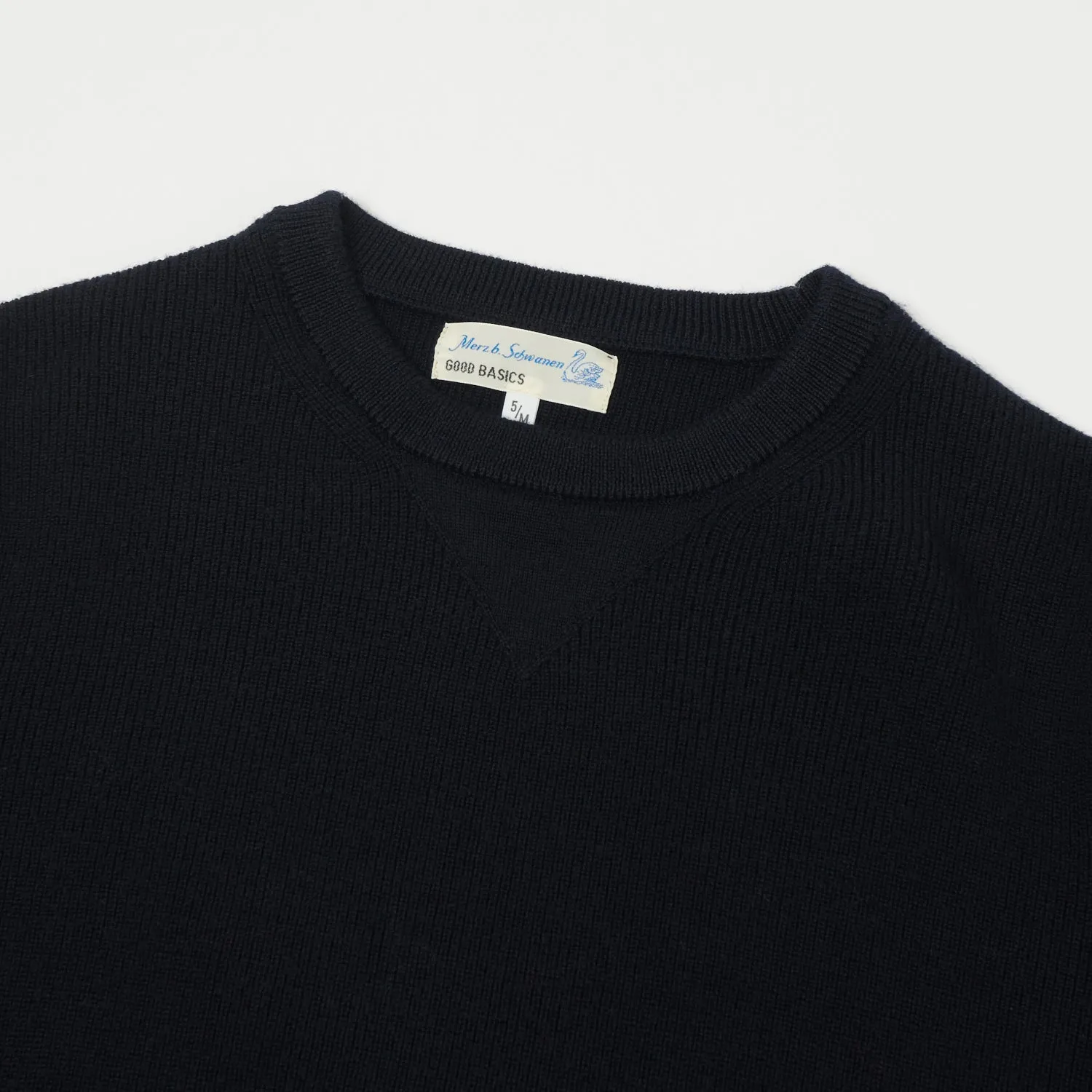 Merz b. Schwanen MWCC01 Ribbed Merino Pullover - Dark Navy