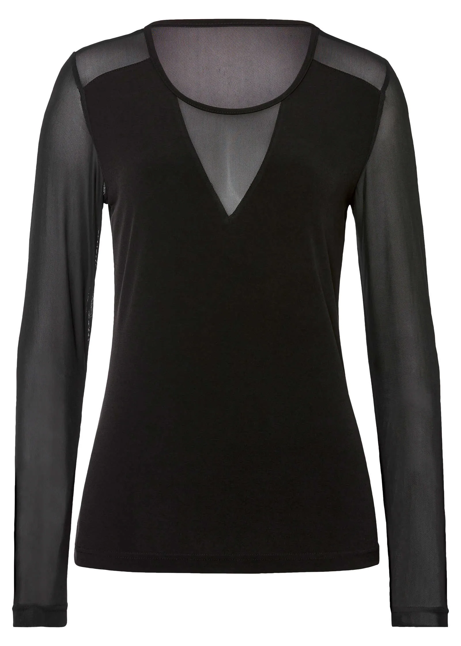 Mesh Sleeve Top - Black