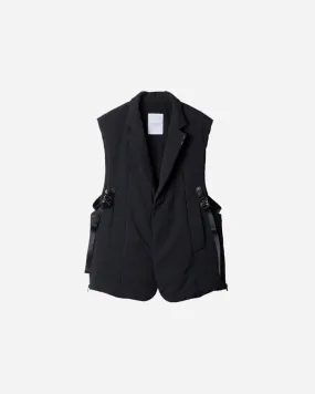 MICROFIBER TWILL PUFFER TAILORED VEST .10【BLACK】