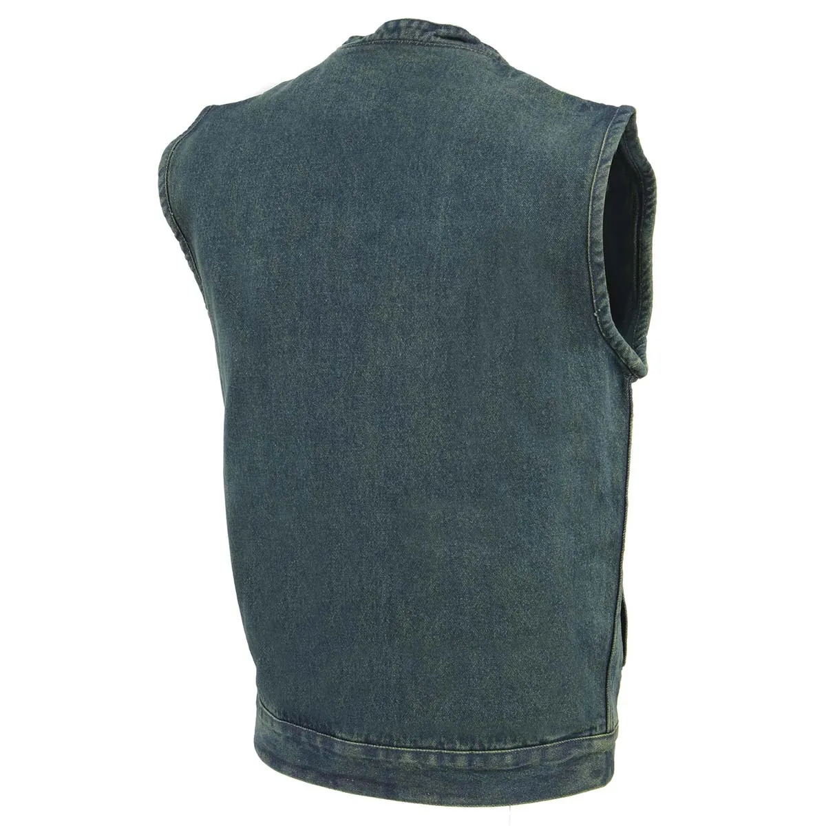 Milwaukee Leather DM2238 Men's Classic Blue Denim Club Style Vest with