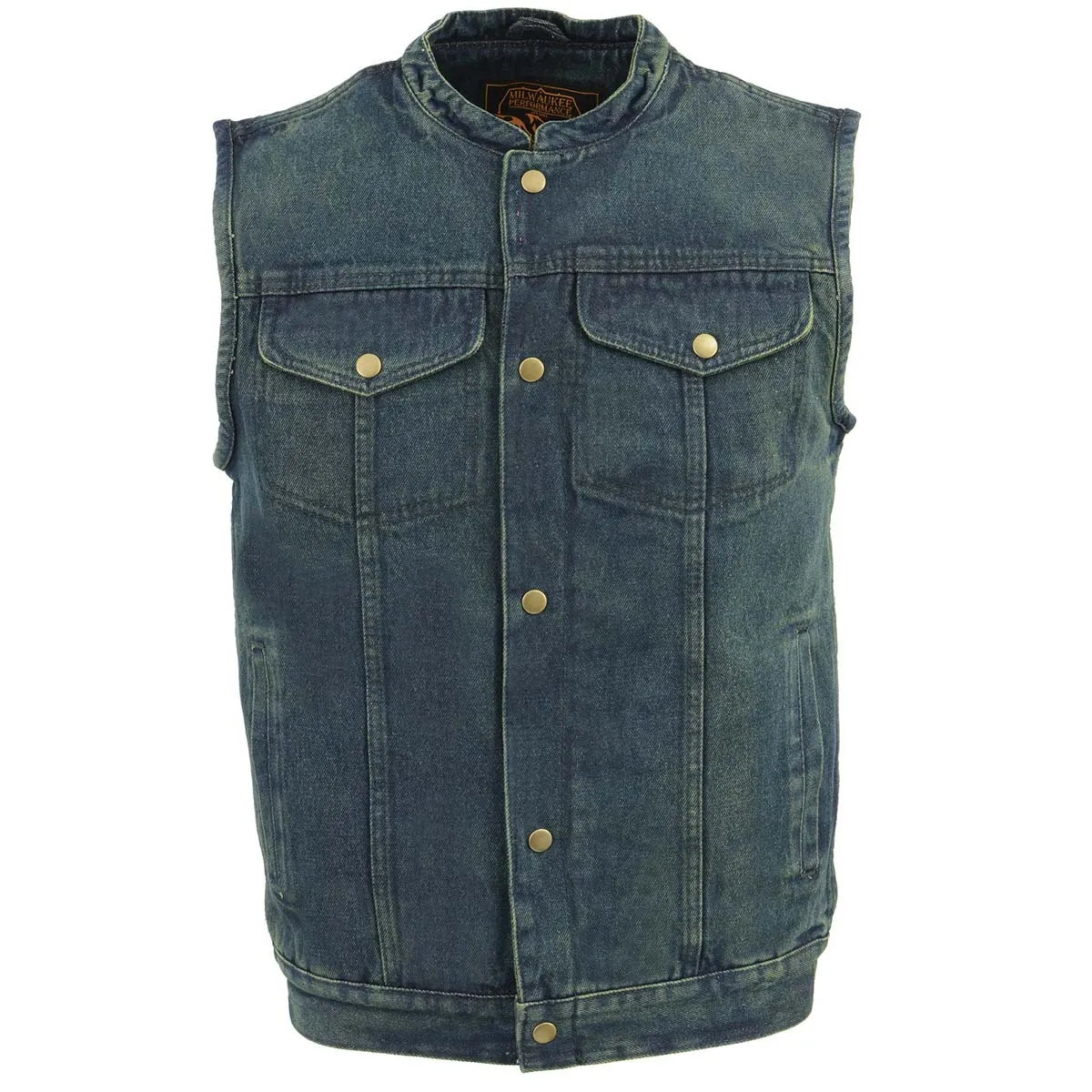 Milwaukee Leather DM2238 Men's Classic Blue Denim Club Style Vest with