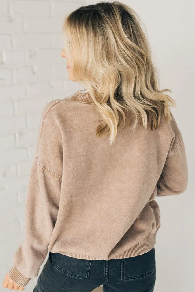 Mineral Wash Fleece Lined Pullover