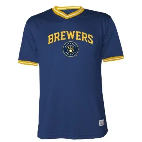 MLB Milwaukee Brewers Men's Short Sleeve V-Neck Jersey - M