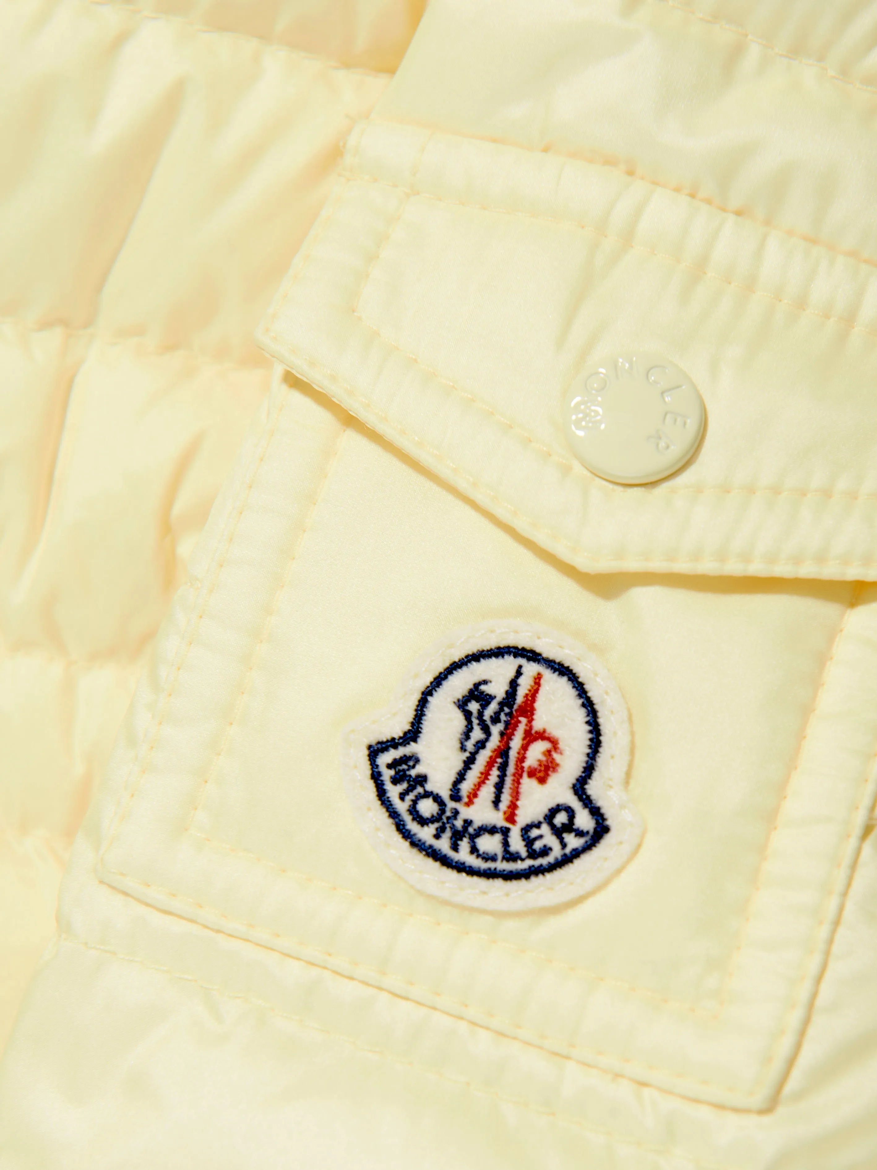 Moncler Enfant Baby Girls Down Padded Dalles Jacket in Yellow