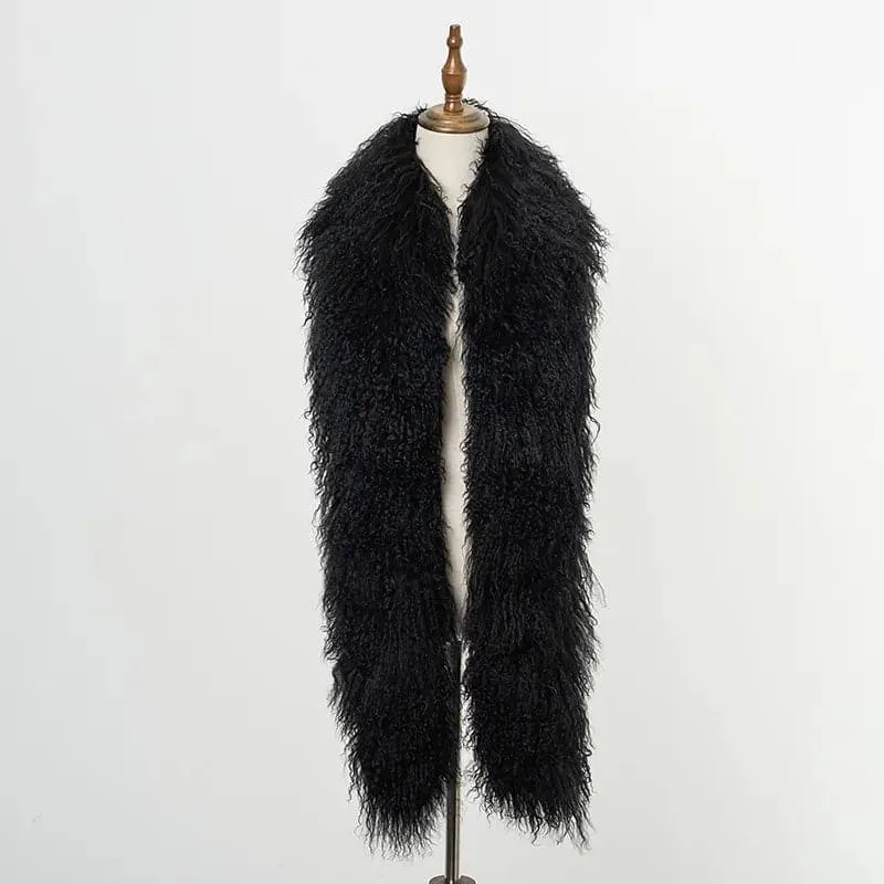 Mongolian Fur Double-Sided Scarf - Luxurious Winter Accessory | ZDFURS