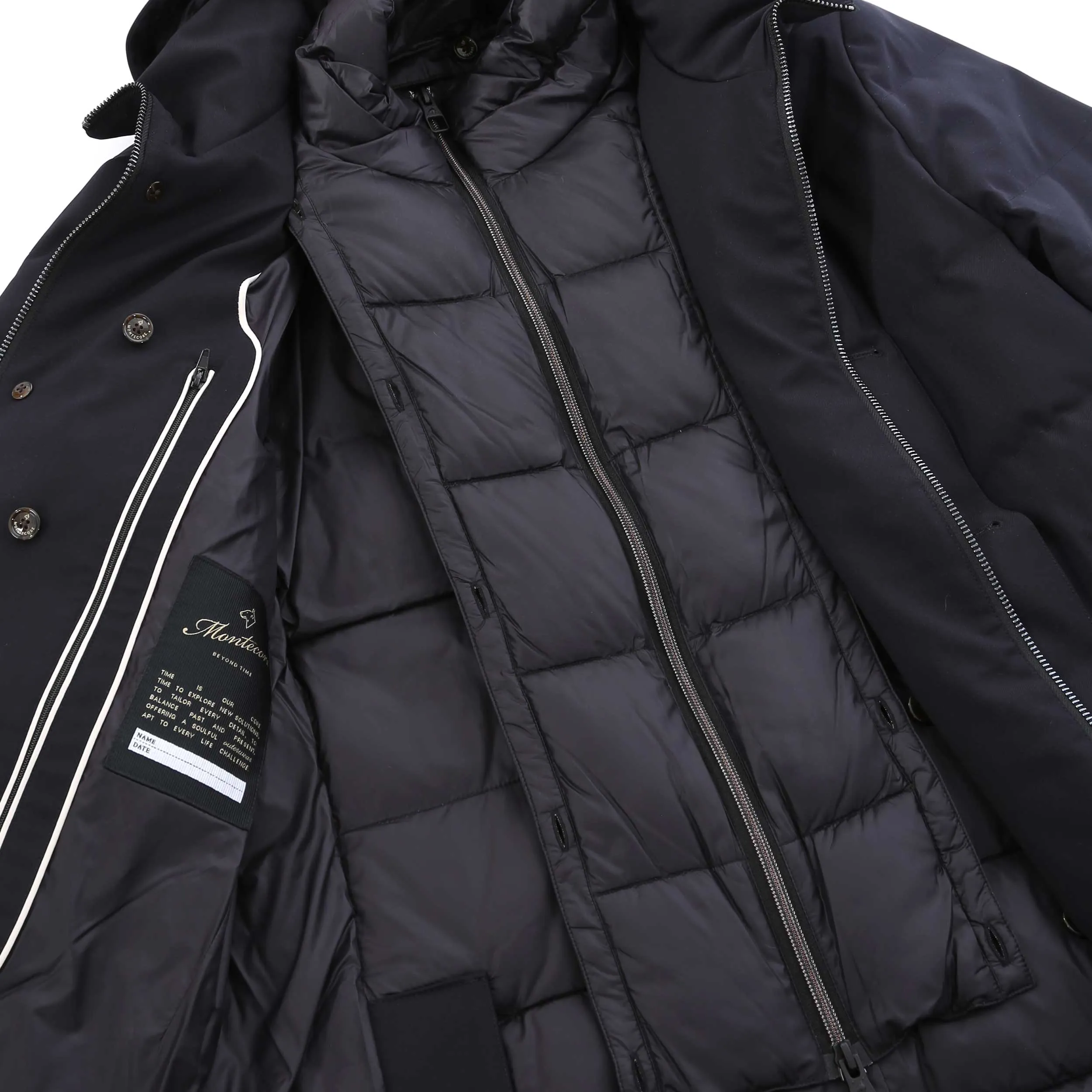 Montecore Hooded Padded Jacket in Navy