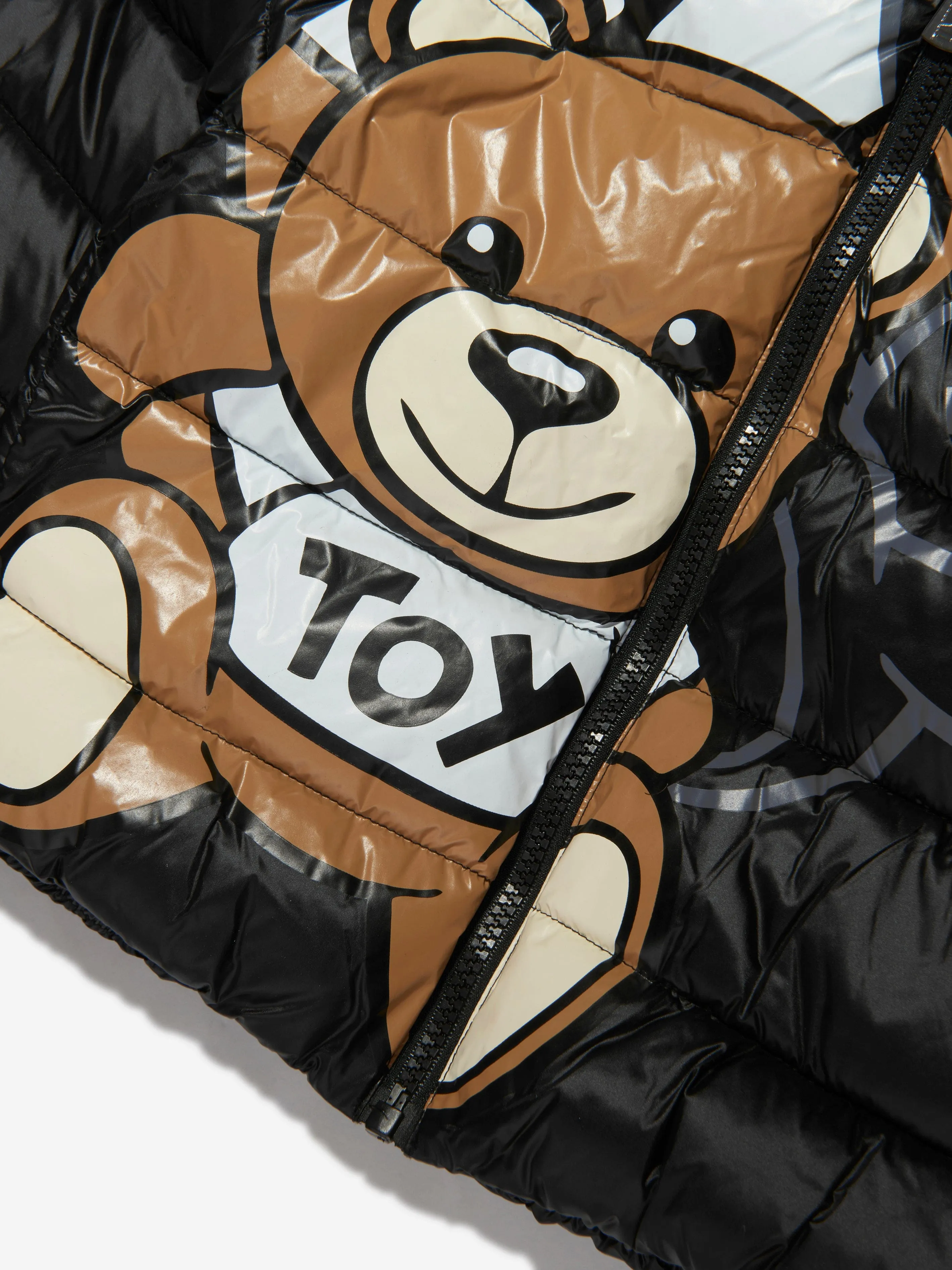 Moschino Kids Teddy Bear Puffer Jacket in Black