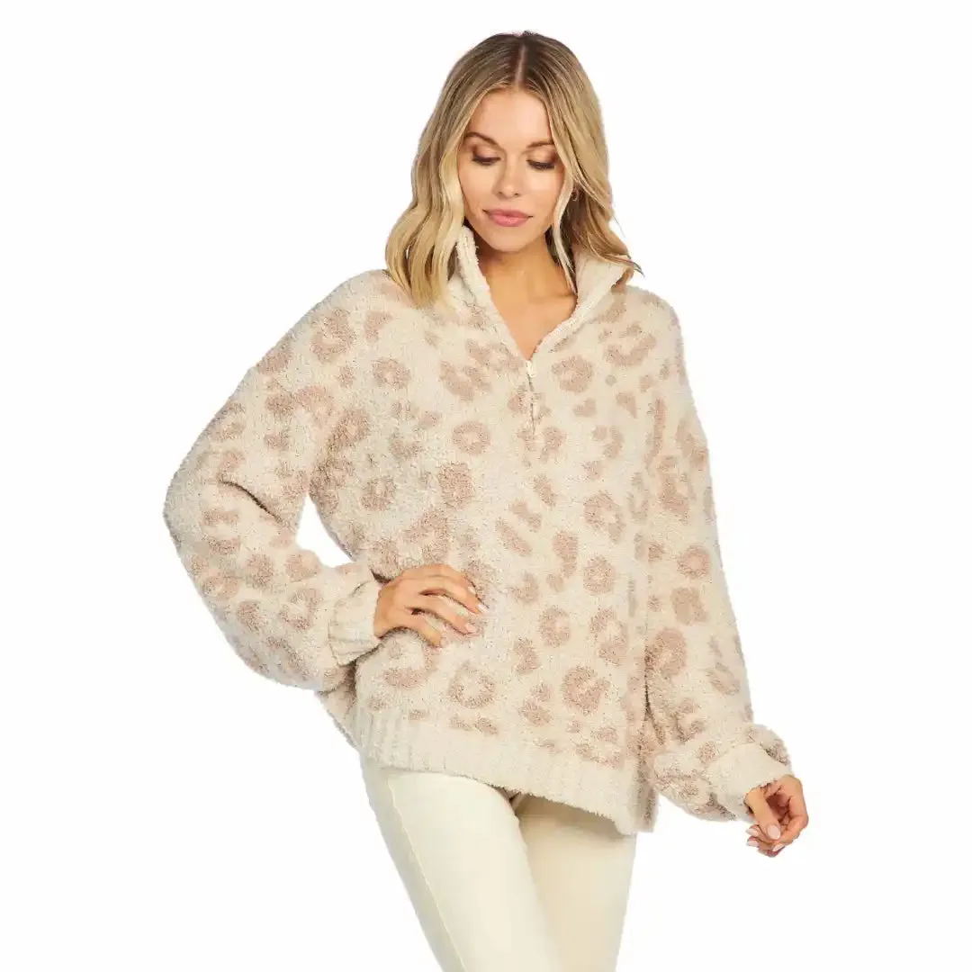 MUD Leopard Chenille Pullover