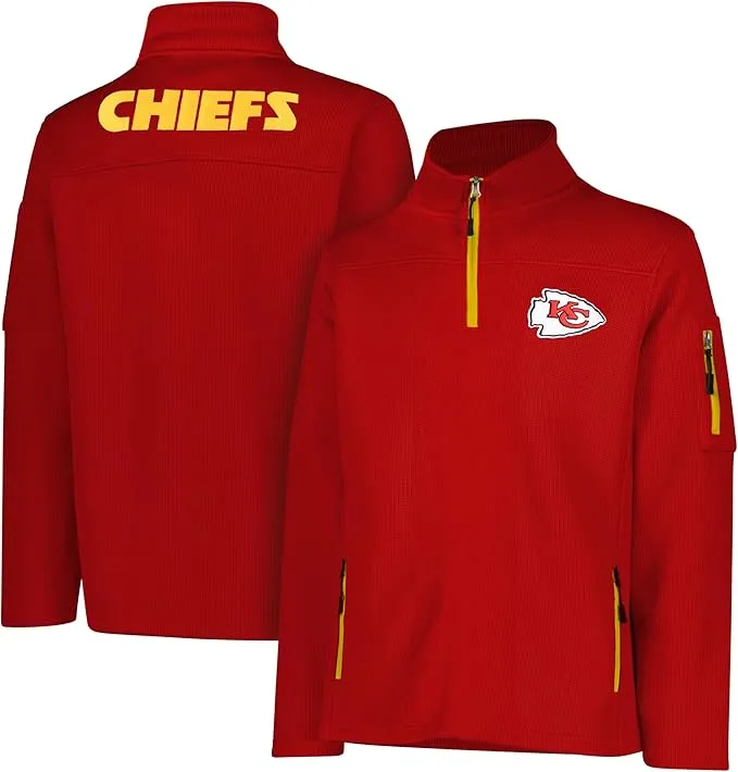 NFL Official Adults Quarter-Zip Super Soft Pullover Sweatshirt with Zipper Pockets|Kansas City Chiefs