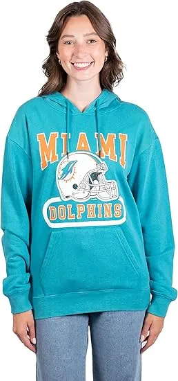 NFL Official Women's Super Soft Hoodie Pullover Sweatshirt|Miami Dolphins