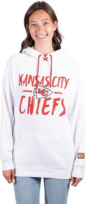 NFL Official Women's Super Soft Tie Neck Pullover Hoodie Sweatshirt|Kansas City Chiefs