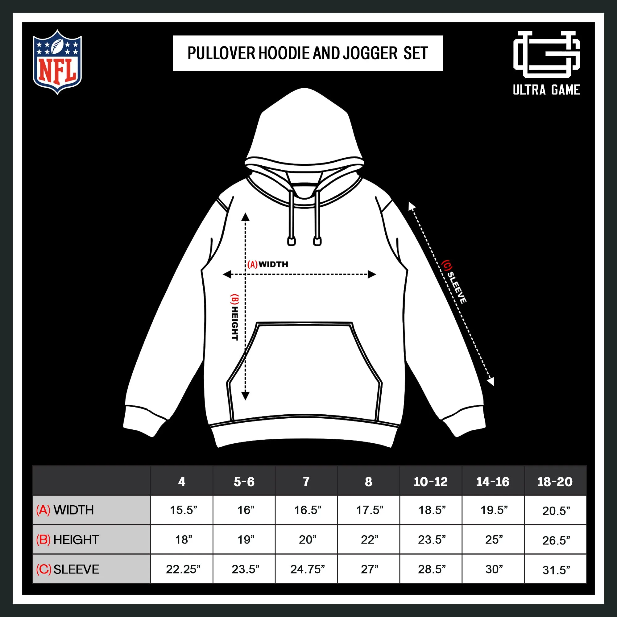 NFL Official Youth Super Soft Jogger & Hoodie Sweatshirt Set|Green Bay Packers