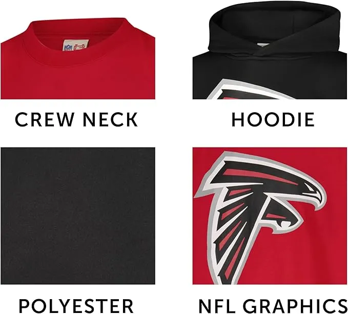 NFL Official Youth Super Soft T-Shirt & Hoodie Sweatshirt Set|Houston Texans