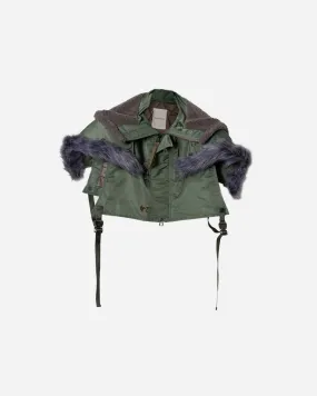 NYLON HOODED DECK VEST .07【OLIVE】