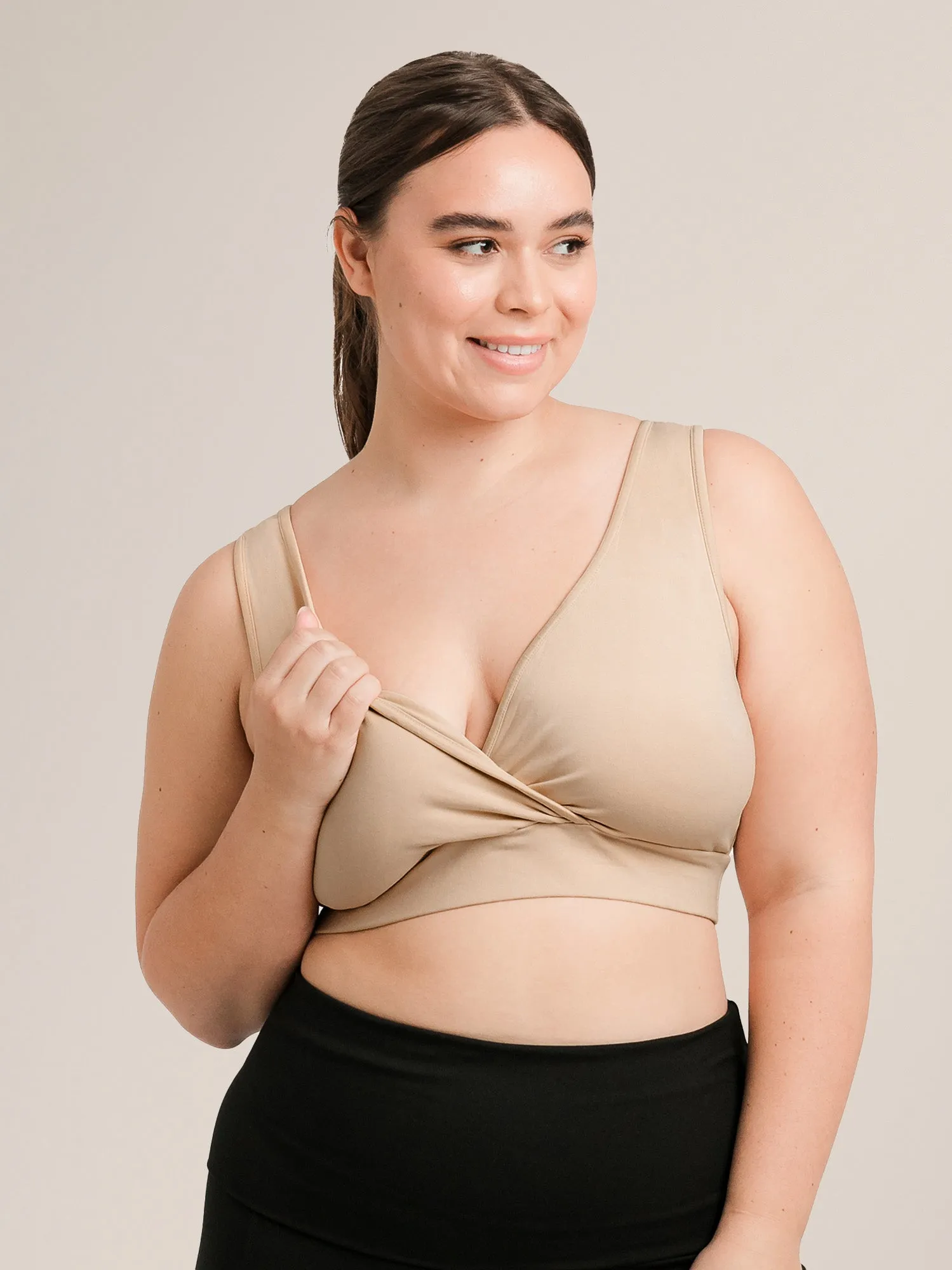 Organic Cotton Sleep & Nursing Bra | Beige