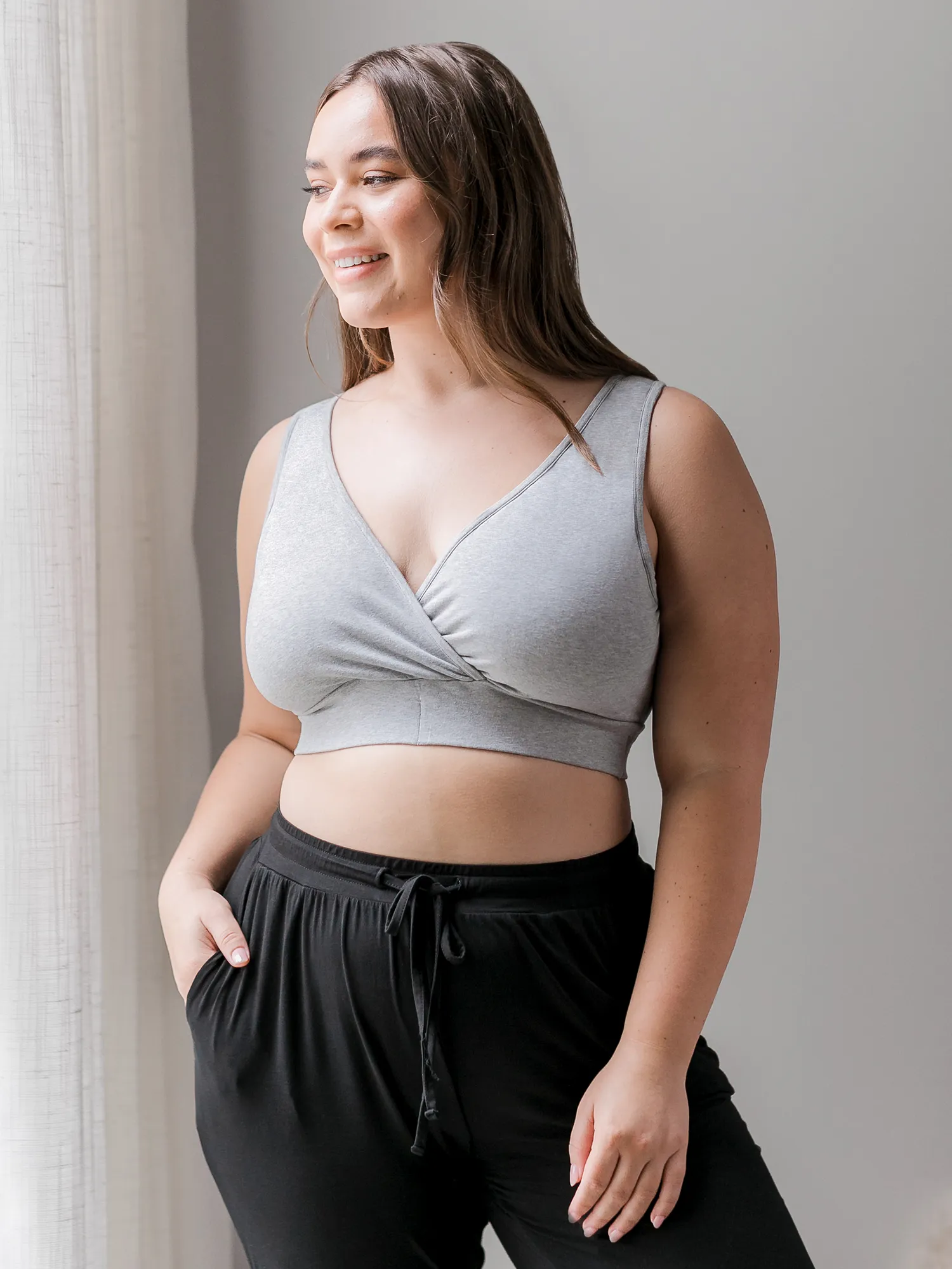 Organic Cotton Sleep & Nursing Bra | Grey Heather