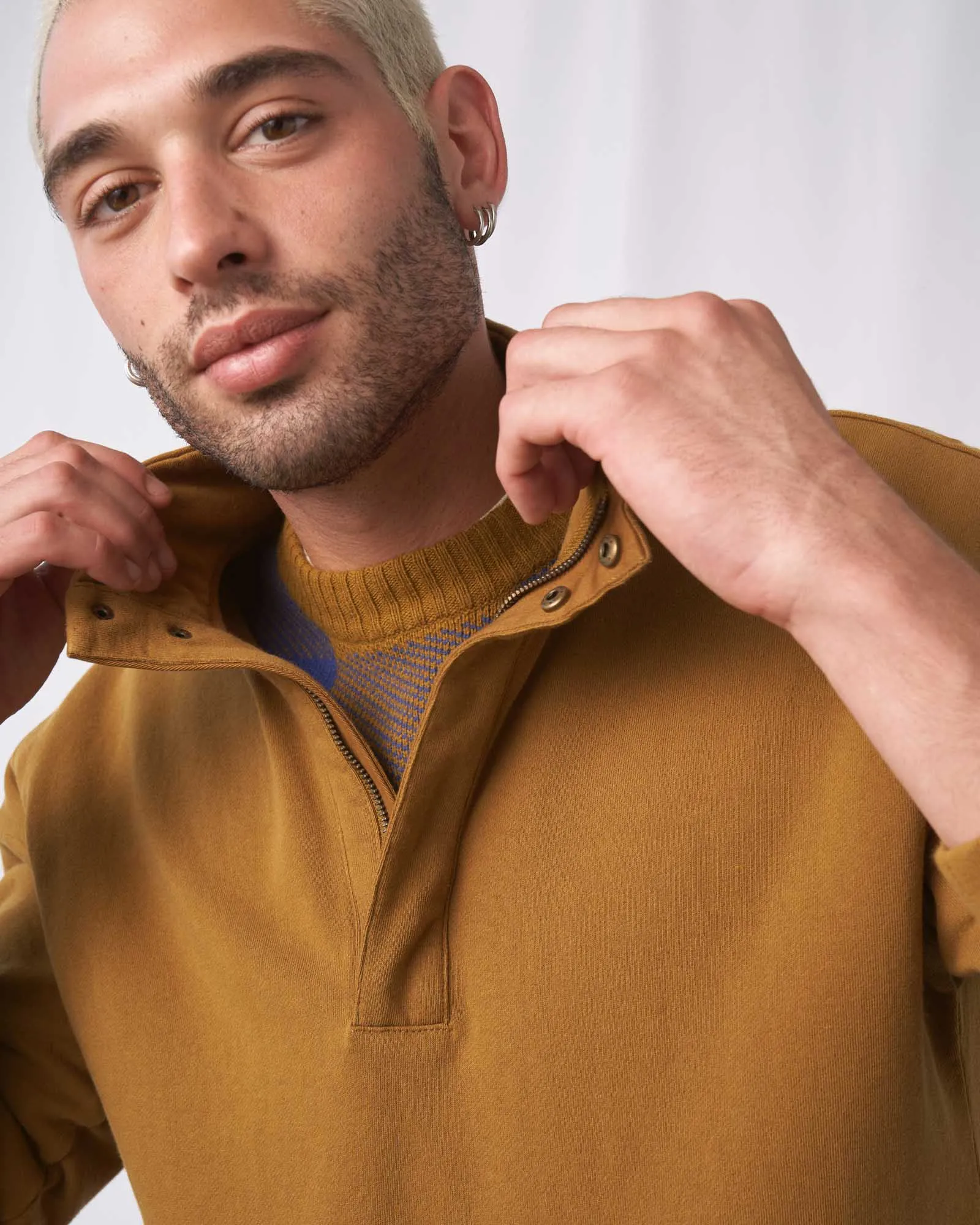 Organic Garment Dyed Half-Zip Pullover