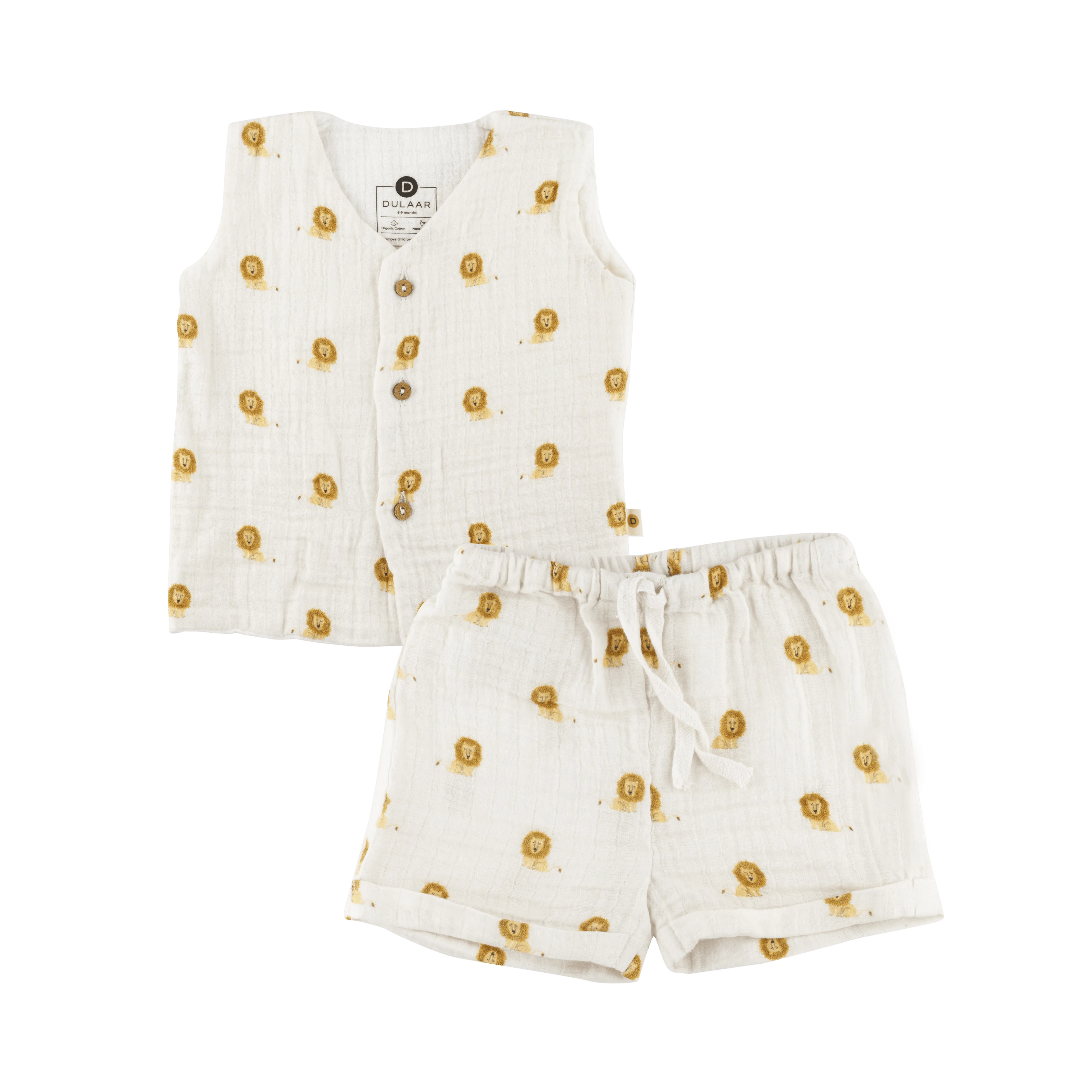 Organic Muslin Vest & Shorts Set | Bubble Pops