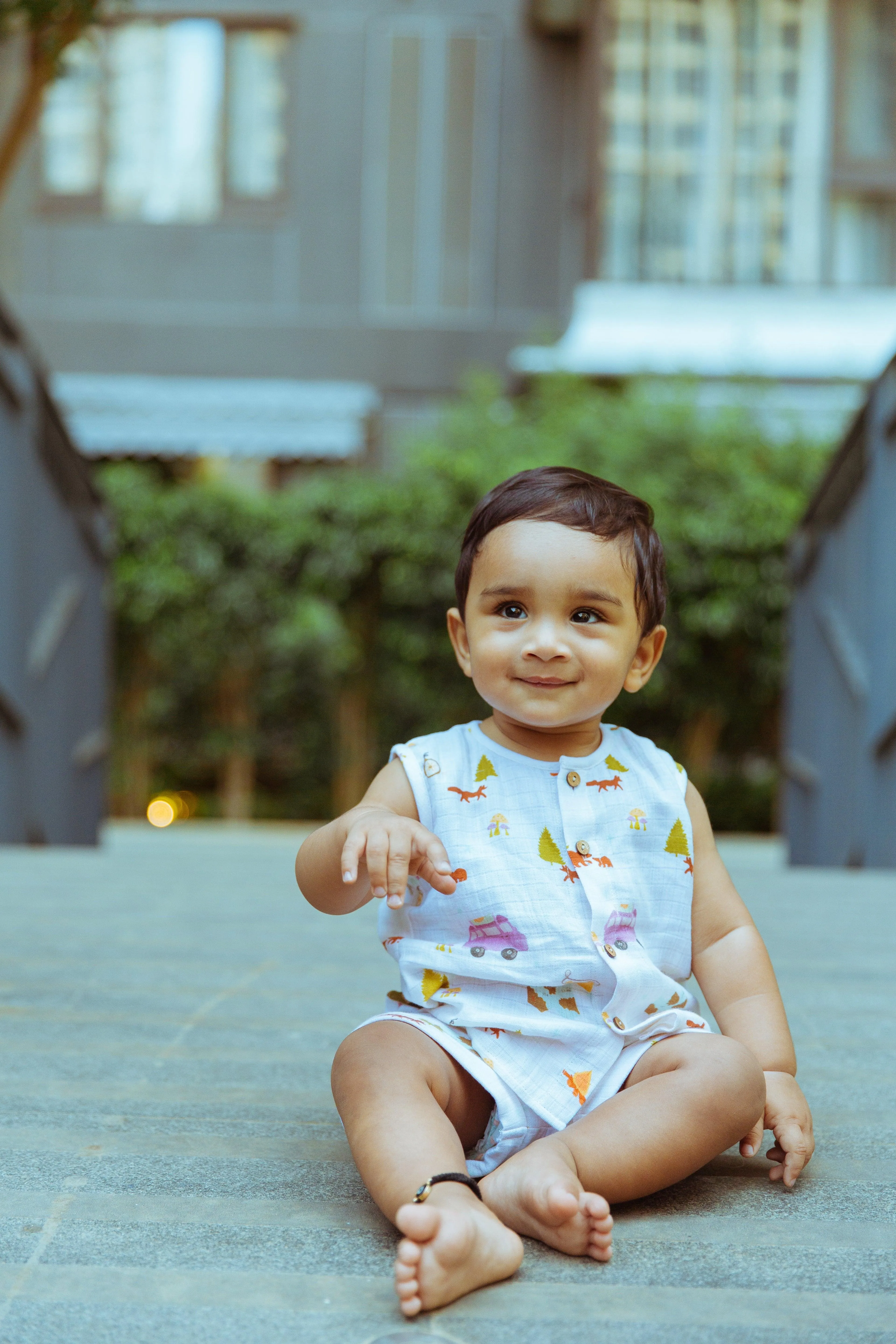 Organic Muslin Vest & Shorts Set | Bubble Pops