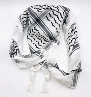 Original Hirbawi (White/Black) Traditional Scarf