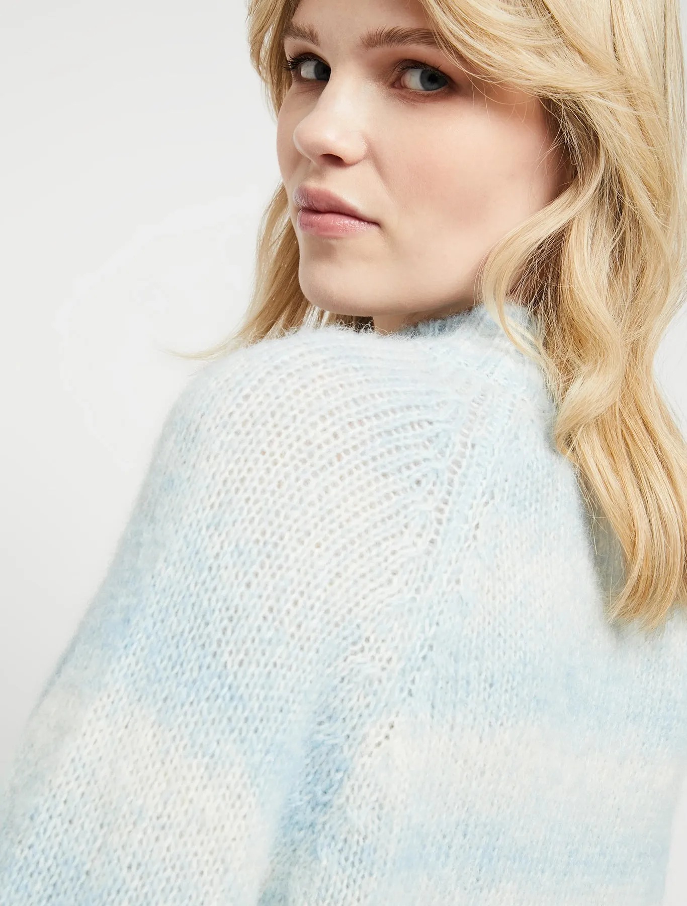 Penny Black Gradient Jumper in Alpaca and Cotton | Light Blue