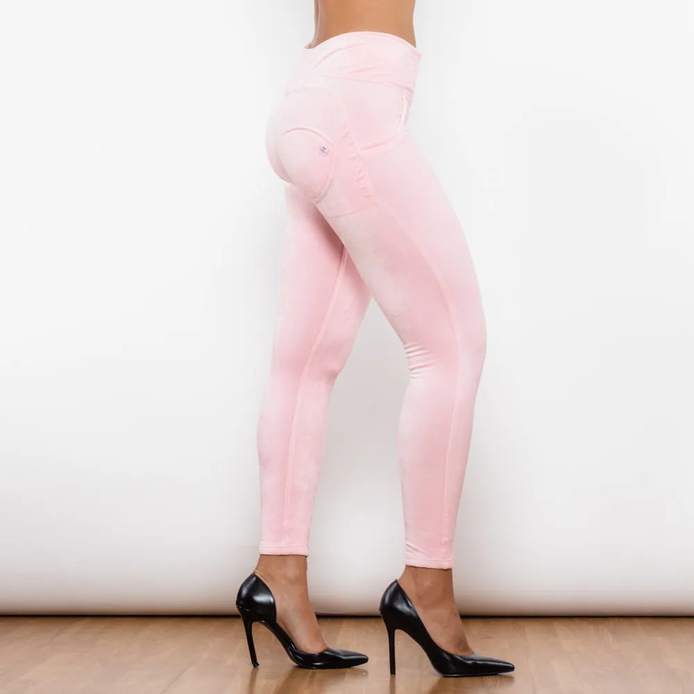 Pink Chenille High Waist Lifting Leggings