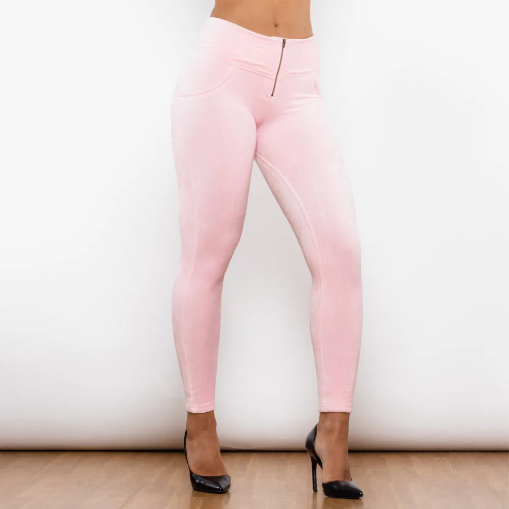 Pink Chenille High Waist Lifting Leggings