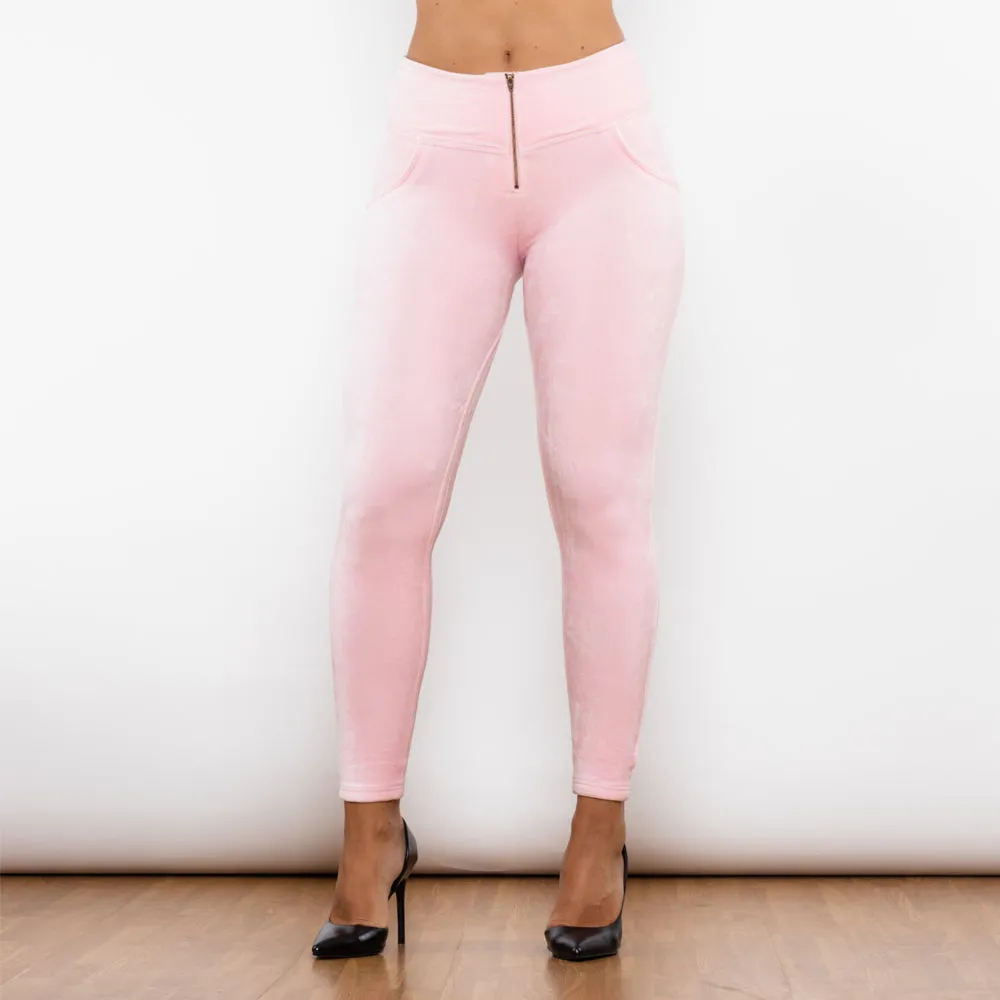 Pink Chenille High Waist Lifting Leggings