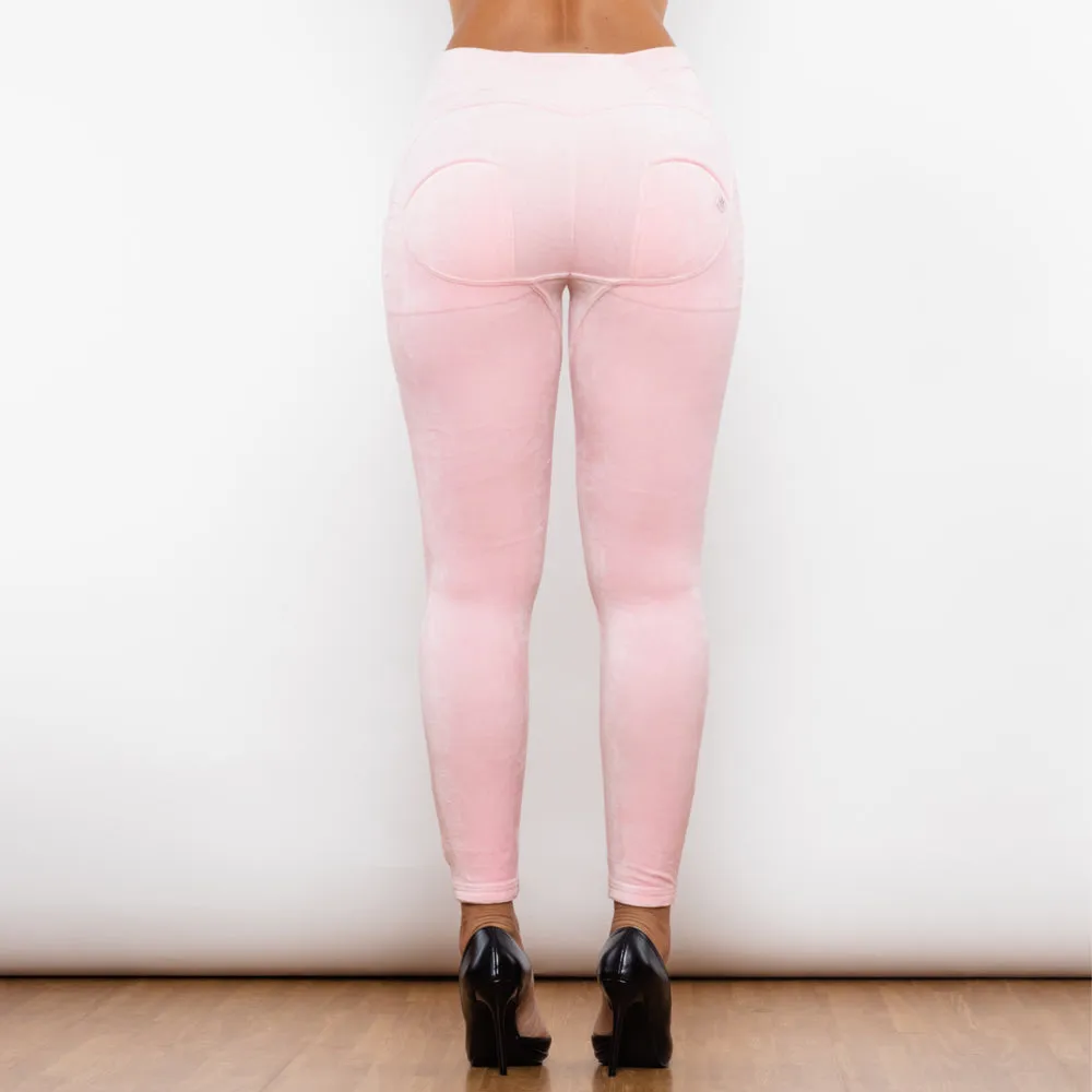 Pink Chenille High Waist Lifting Leggings