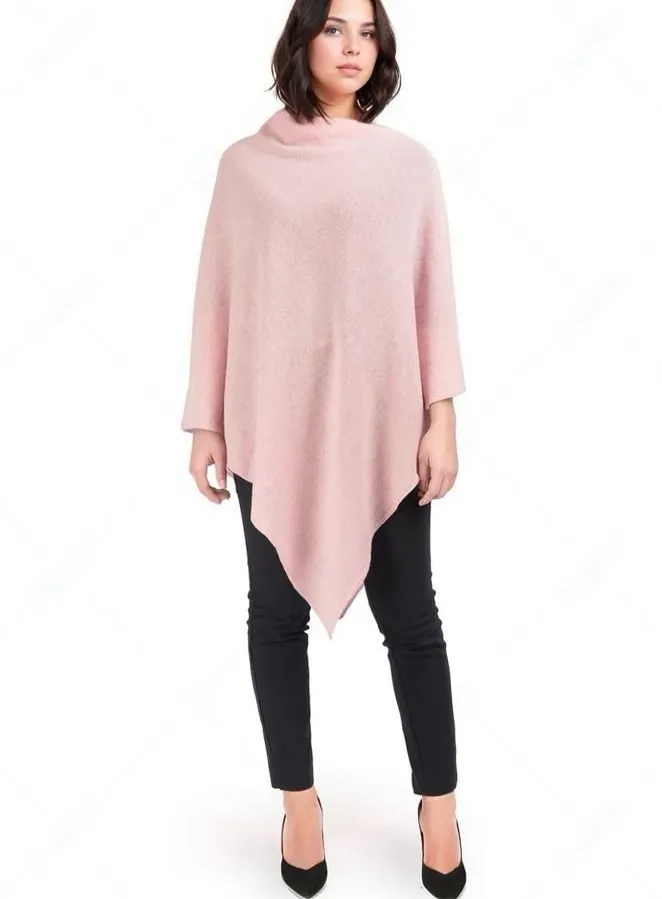 Pink RITZY Wool Blend Poncho