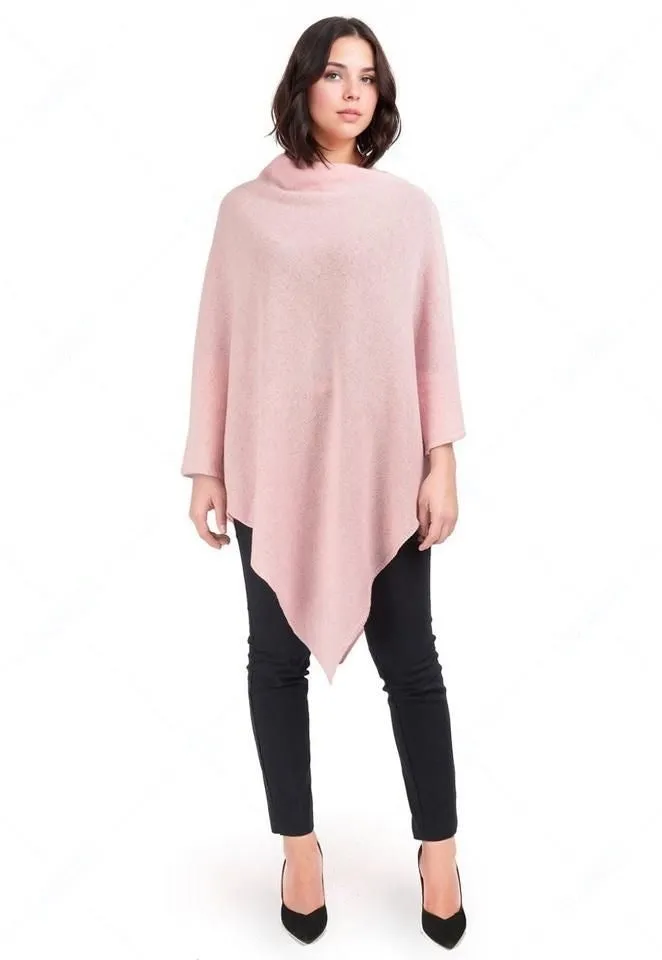 Pink RITZY Wool Blend Poncho