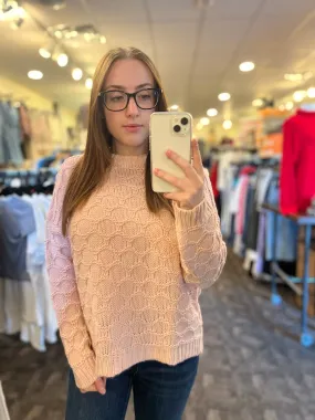 Pistache Honeycomb Knit Sweater Pink