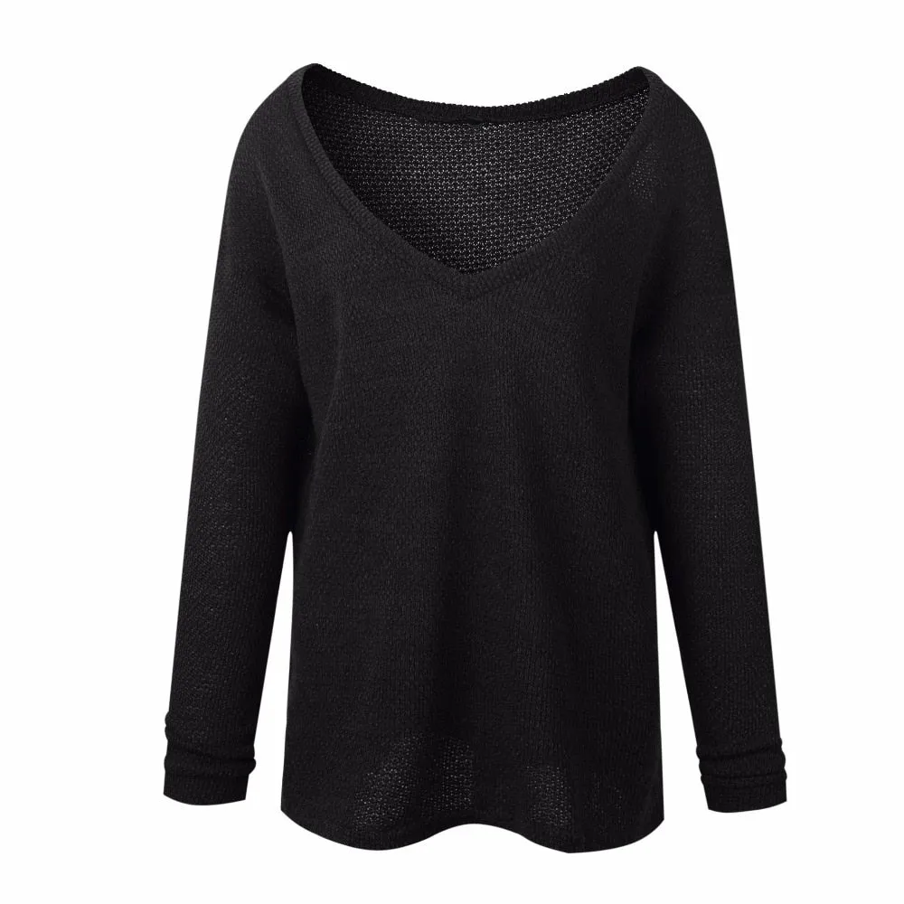 Plus Size Autumn Winter Knitting Casual Long Sleeve Loose Sweater