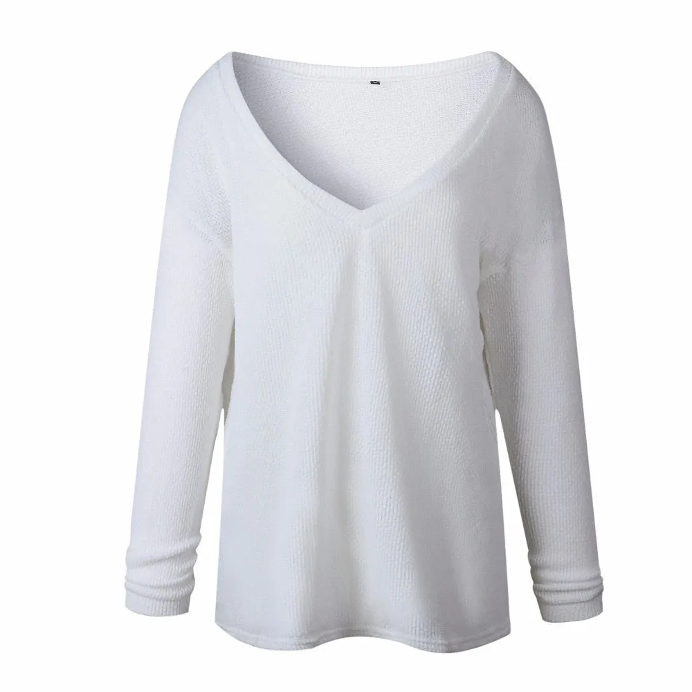 Plus Size Autumn Winter Knitting Casual Long Sleeve Loose Sweater