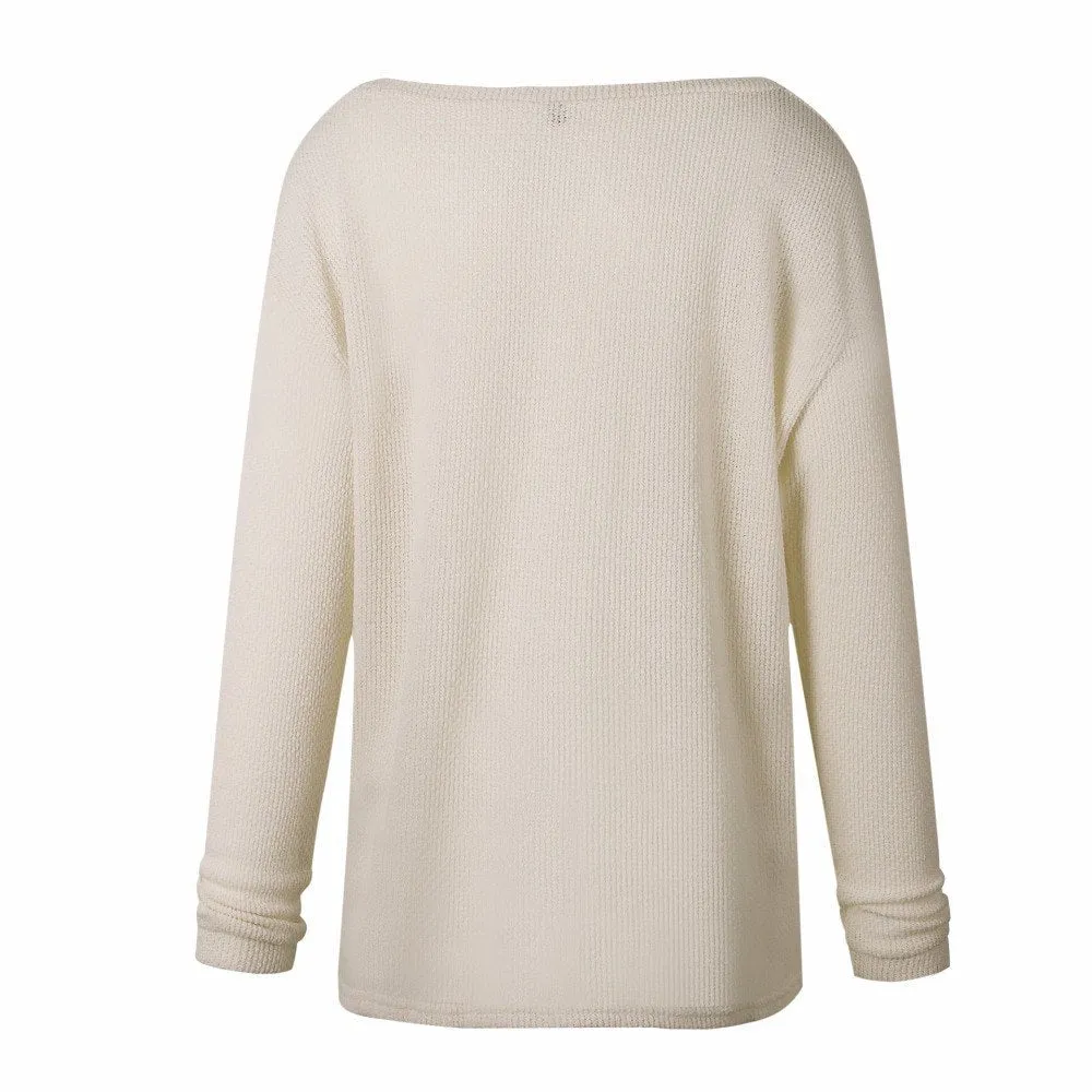 Plus Size Autumn Winter Knitting Casual Long Sleeve Loose Sweater