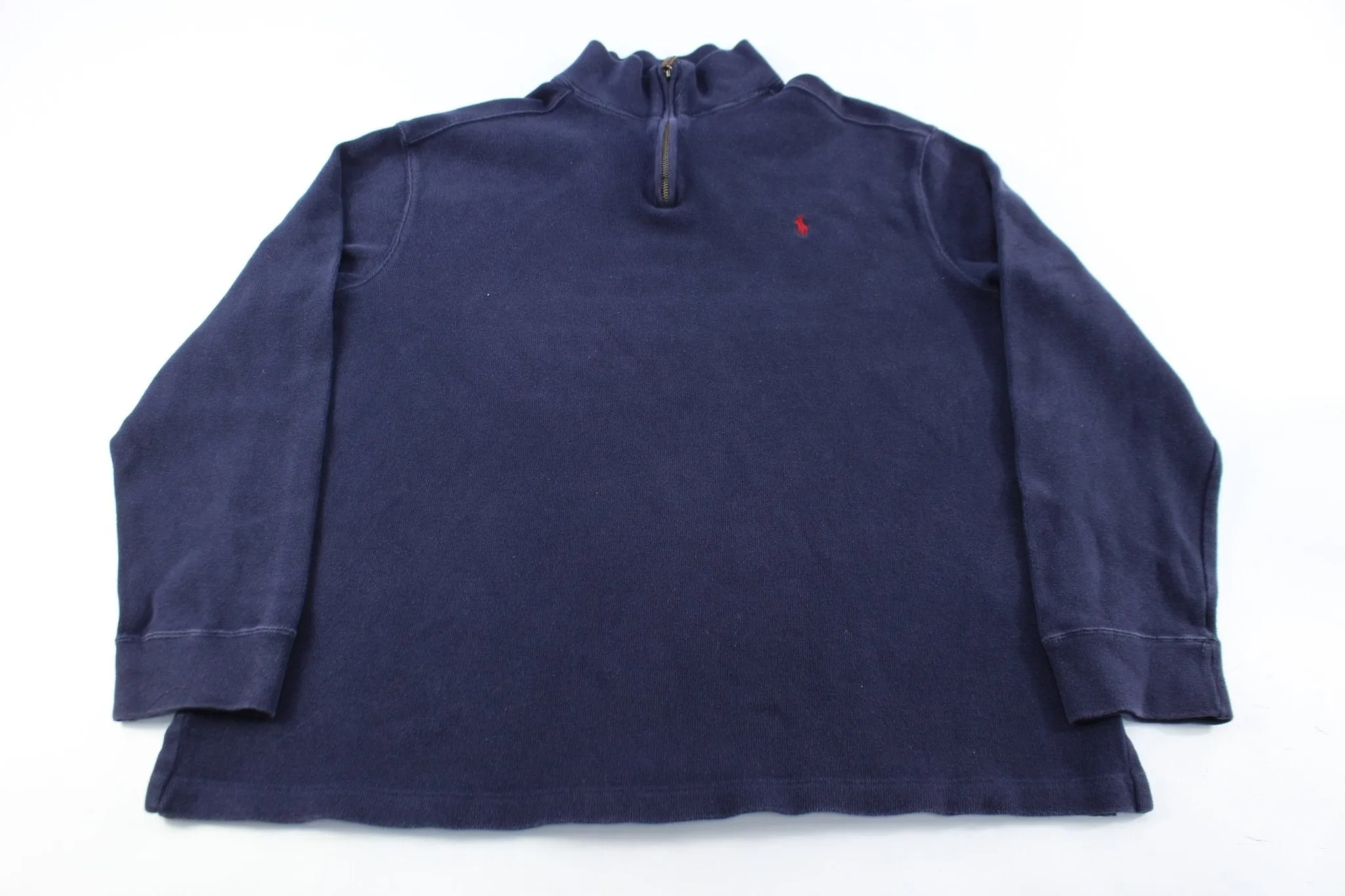 Polo by Ralph Lauren Embroidered Logo Navy Blue Zip Up Sweater