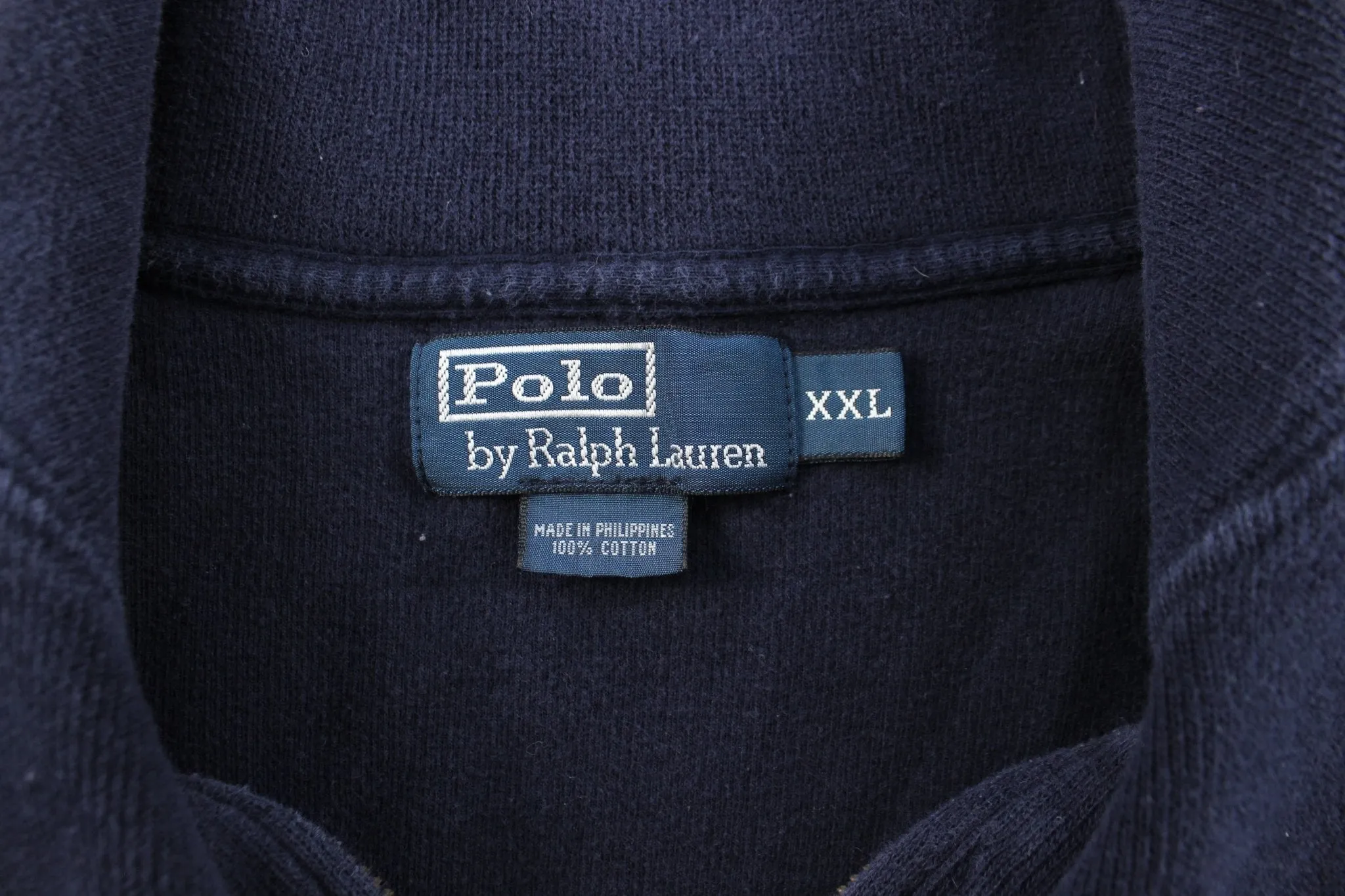 Polo by Ralph Lauren Embroidered Logo Navy Blue Zip Up Sweater