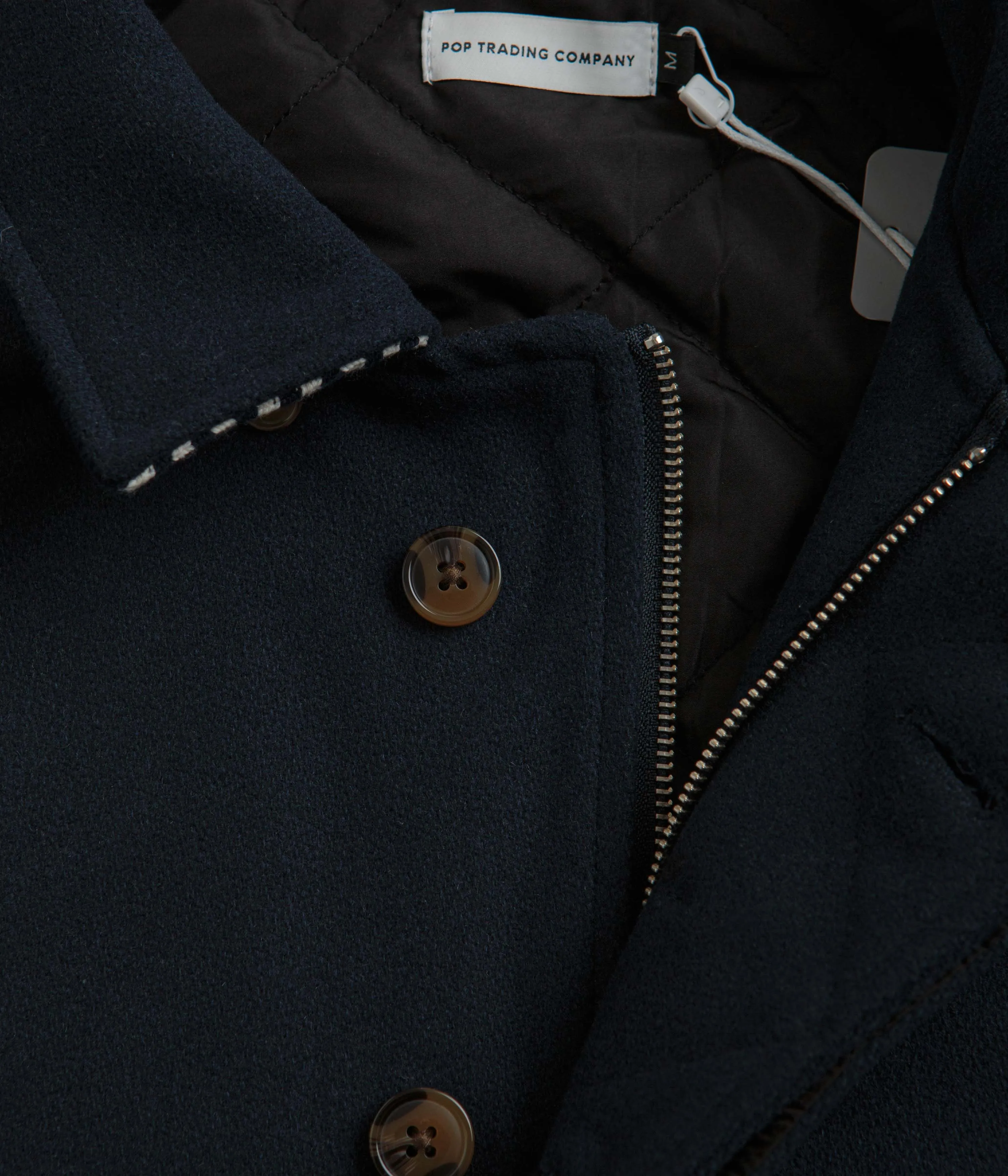 Pop Trading Company Varsity Jacket - Navy