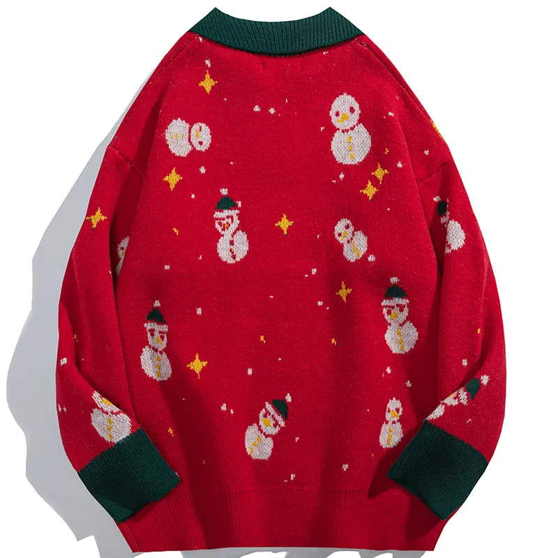 PopFlying Christmas Sweater Full Cute Snowman