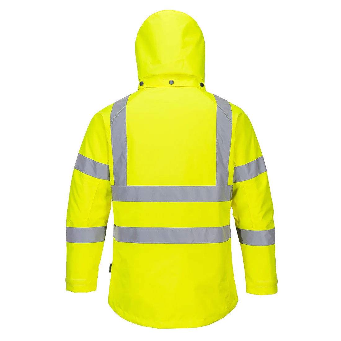 Portwest Women's Hi-Vis Waterproof Hooded Winter Safety Jacket