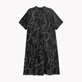 Pre Order:  Scribbles Print Loose-Fit Dress