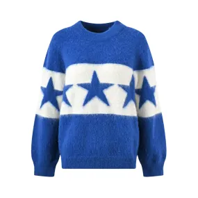 Pre Order:  Star Jacquard Knitted Casual Sweater